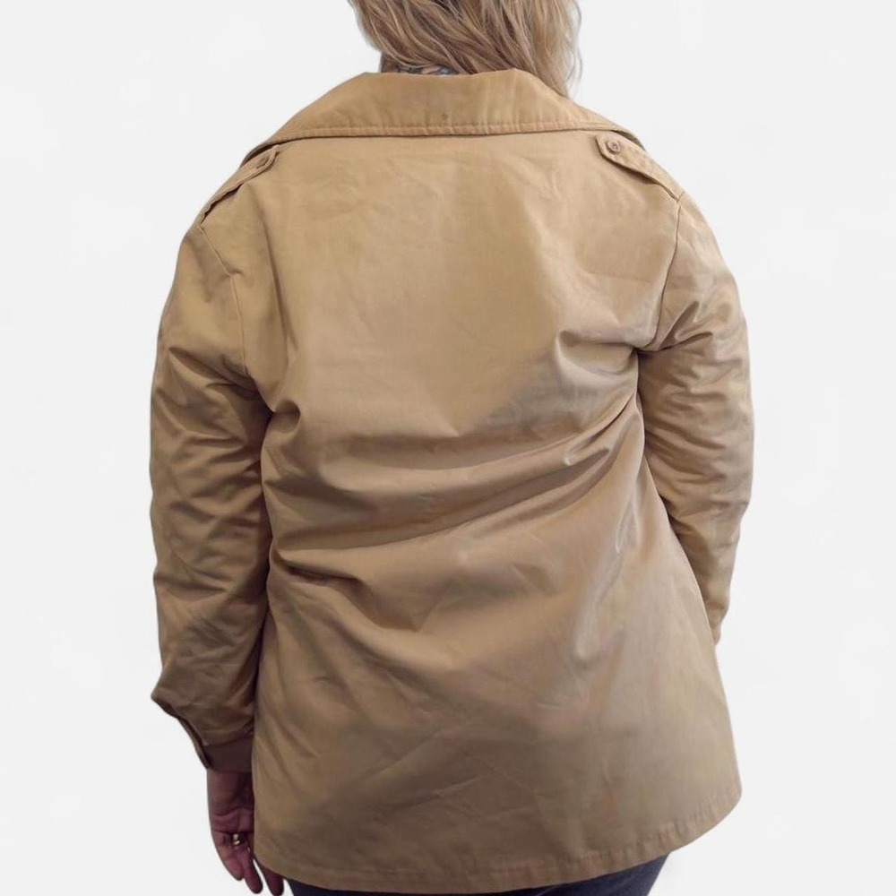 Vintage 1970s Tan 4 Pocket Jacket with Faux Fur lining - Picture 3 of 4